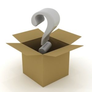 Question mark above an open box