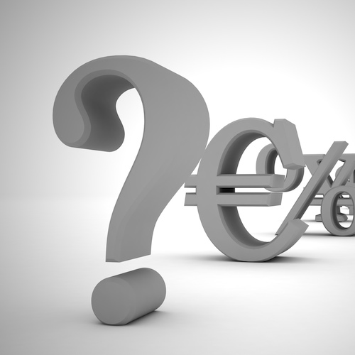 Image of a question mark followed by money symbols